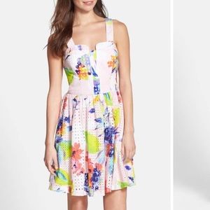 Trina Turk Elin fit flare eyelet dress